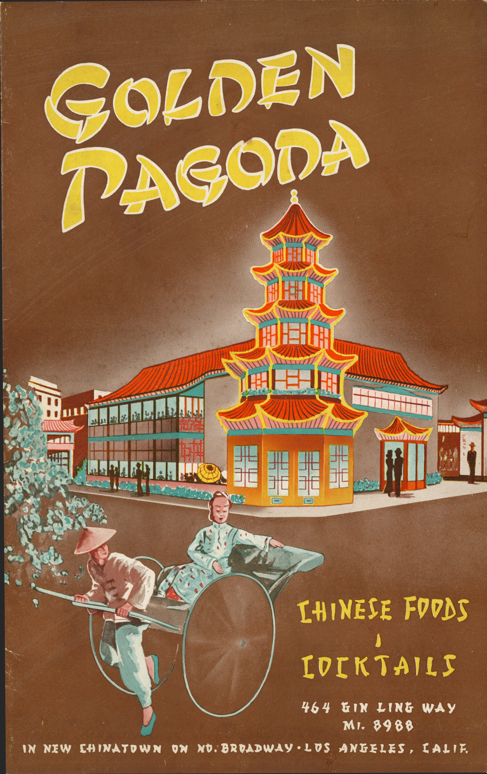 Menu for the Golden Pagoda Restaurant, later Hop Louie (1943)